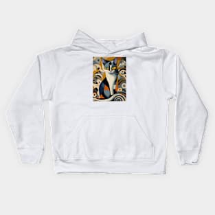 Lonely Cat Cubism Art Kids Hoodie